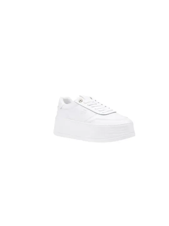 Weiße Tommy Hilfiger Plateau-Sneakers