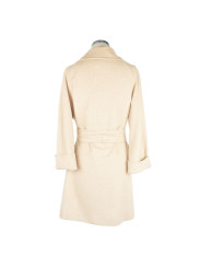 Jackets & Coats Elegant Wool Vergine Beige Women's Coat 1.150,00 € 8050249427894 | Planet-Deluxe