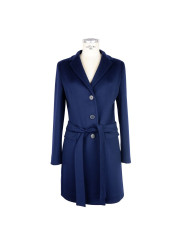 Jackets & Coats Elegant Wool Vergine Women's Blue Coat 1.150,00 € 8050246660072 | Planet-Deluxe