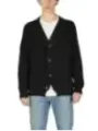 Schwarzer Strick-Cardigan mit V-Ausschnitt