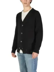 Dicker grauer Herren-Strick-Cardigan