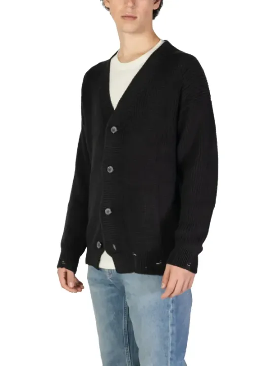 Dicker grauer Herren-Strick-Cardigan