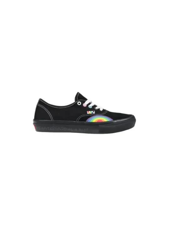 Schwarze Vans 479108 Sneaker mit Regenbogen