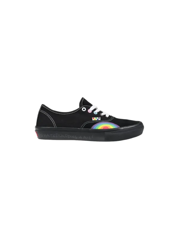 Schwarze Vans 479108 Sneaker mit Regenbogen