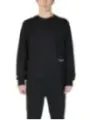 Schwarzer Baumwoll-Crewneck-Pullover mit Logo