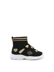 Schwarze Stiefel mit goldenen Akzenten