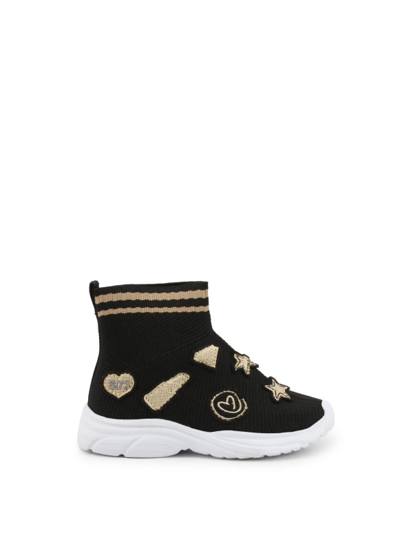 Schwarze Stiefel mit goldenen Akzenten Schwarze Stiefel mit goldenen Akzenten