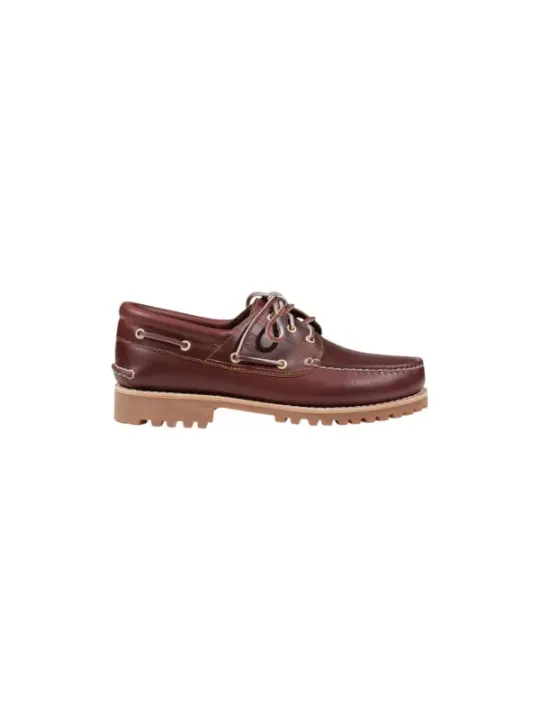 Braune Timberland Lederschuh Seitenansicht