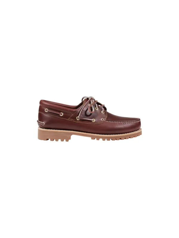 Braune Timberland Lederschuh Seitenansicht Braune Timberland Lederschuh Seitenansicht