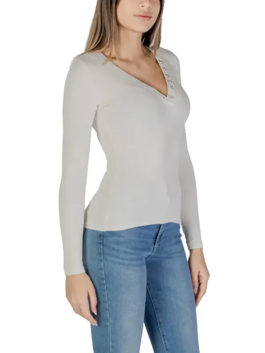 Graues V-Ausschnitt-Langarmshirt Guess 478807