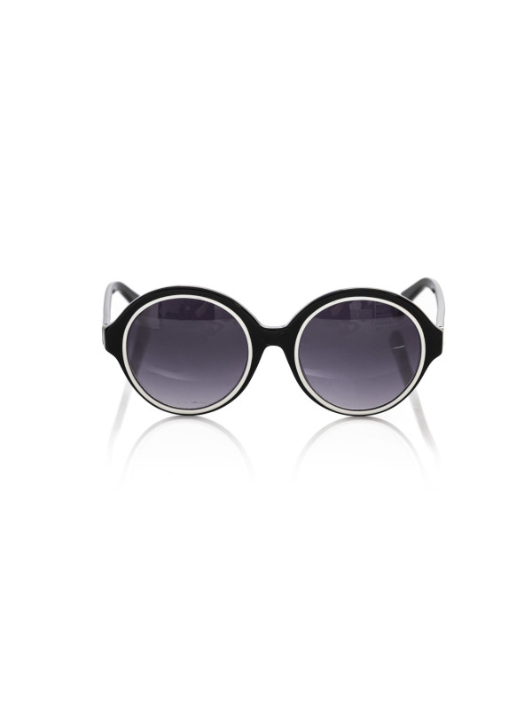 Sunglasses for Women Elegant Black Round Sunglasses with White Accent 180,00 € 3000006049017 | Planet-Deluxe
