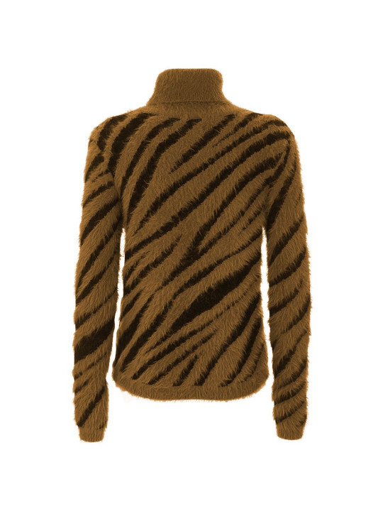 Sweaters Elegant Striped High Collar Sweater 90,00 € 8060834614691 | Planet-Deluxe