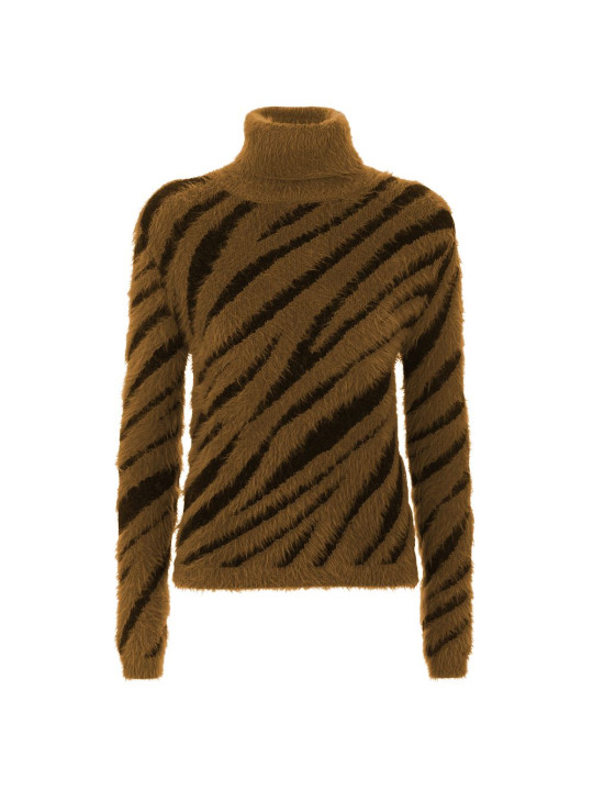 Sweaters Elegant Striped High Collar Sweater 90,00 € 8060834614691 | Planet-Deluxe