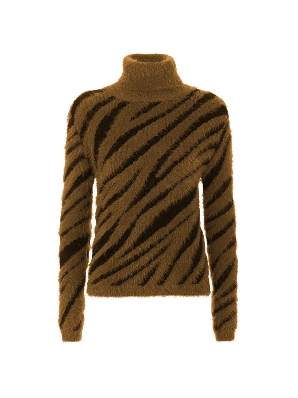 Sweaters Elegant Striped High Collar Sweater 90,00 € 8060834614691 | Planet-Deluxe