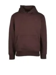 Dunkelbrauner Adidas Kapuzenpullover mit Logo