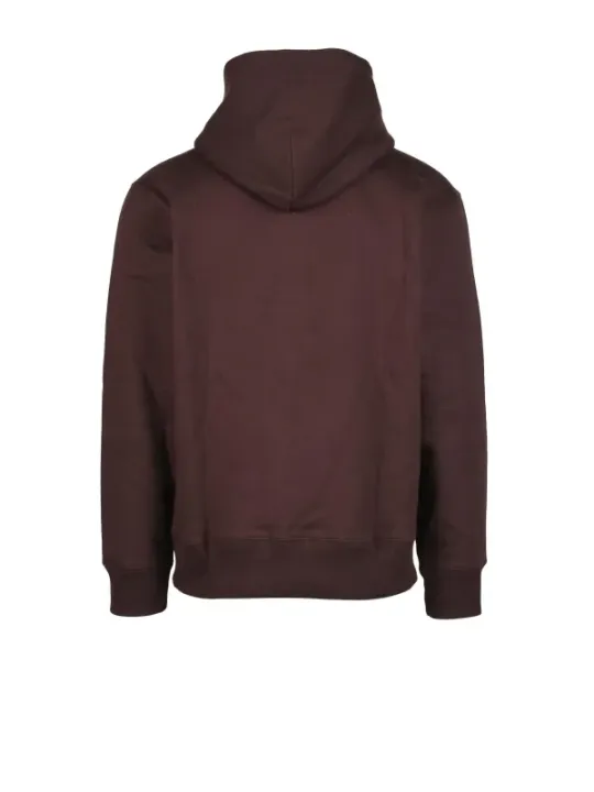 Dunkelbrauner Adidas Kapuzenpullover mit Reißverschluss