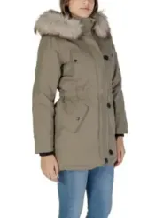 Tan Jacke mit Fellkapuze