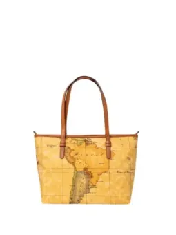 Gelbe Weltkarten-Handtasche Alviero Martini