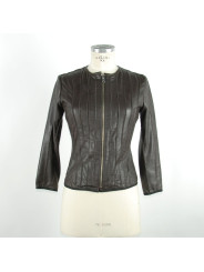 Jackets & Coats Sleek Black Leather Jacket for Elegant Evenings 560,00 € 8050246660461 | Planet-Deluxe