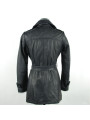 Jackets & Coats Chic Blue Leather Trench with Belt 550,00 €  | Planet-Deluxe