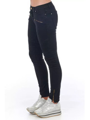 Jeans & Pants Elegant Biker Stretch Denim Jeans in Black 260,00 € 3000009507064 | Planet-Deluxe