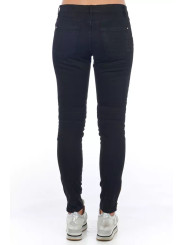 Jeans & Pants Elegant Biker Stretch Denim Jeans in Black 260,00 € 3000009507064 | Planet-Deluxe