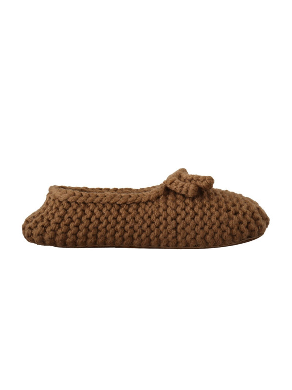 Flat Shoes Elegant Wool Knit Ballerina Flats in Brown 1.000,00 € 8057155322817 | Planet-Deluxe