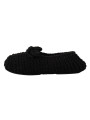 Flat Shoes Elegant Black Wool Knit Ballet Flats 1.000,00 € 8057155282883 | Planet-Deluxe