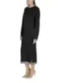 Schwarzes gestreiftes Midikleid von Vila