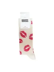 Rosa Lippenmuster auf weißen Socken