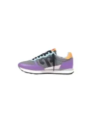 Lila Herren-Sneakers mit Zebra-Schnürsenkeln