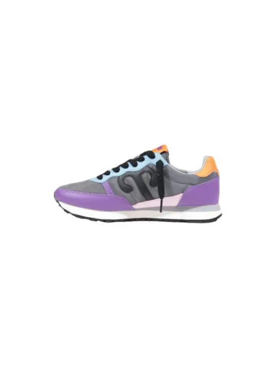 Lila Herren-Sneakers mit Zebra-Schnürsenkeln