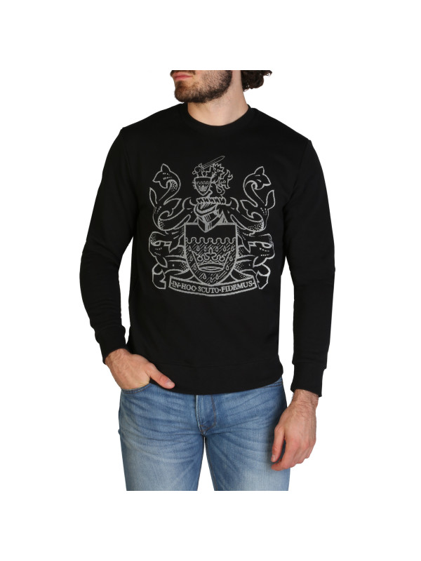 Schwarzes Aquascutum Baumwoll-Langarmshirt Schwarzes Aquascutum Baumwoll-Langarmshirt