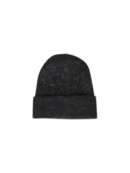 Schwarze Strickmütze mit Fleckenmuster