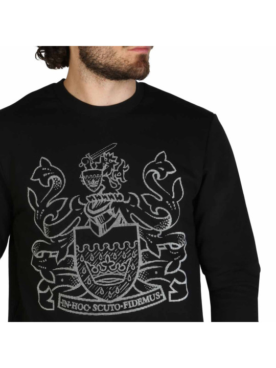 Schwarzes Sweatshirt mit Wappenaufdruck