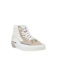 Tan- und cremefarbene High-Top-Sneaker