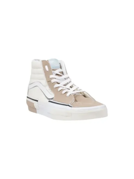 Tan- und cremefarbene High-Top-Sneaker