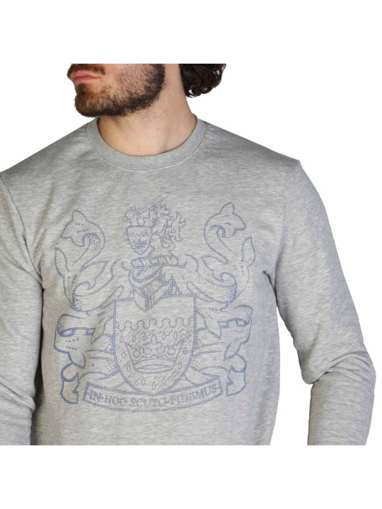 Graues T-Shirt mit blauem Wappen
