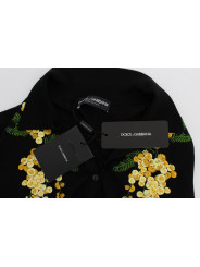 Tops & T-Shirts Elegant Black Silk Floral Polo Top 1.070,00 € 7333413041111 | Planet-Deluxe