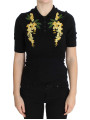 Tops & T-Shirts Elegant Black Silk Floral Polo Top 1.070,00 € 7333413041111 | Planet-Deluxe