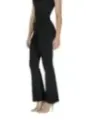 Schwarze hochtaillierte ausgestellte Hosen Only