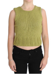 Sweaters Chic Green Knitted Sleeveless Vest Sweater 130,00 € 8058091151433 | Planet-Deluxe