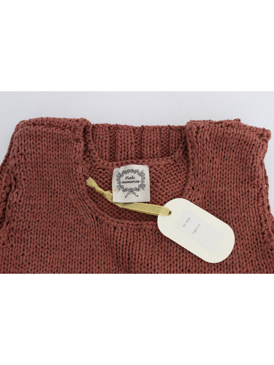 Sweaters Chic Red Sleeveless Knit Vest Sweater 130,00 € 8058091151472 | Planet-Deluxe