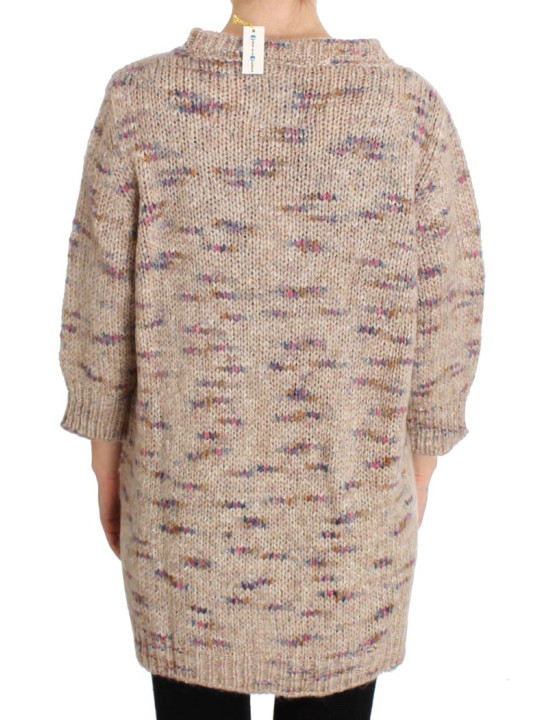 Sweaters Beige Oversized V-Neck Knitted Sweater 300,00 € 8033508208218 | Planet-Deluxe