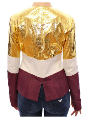 Jackets & Coats Elegant Metallic Croc Print Leather Jacket 2.500,00 € 8050246185650 | Planet-Deluxe