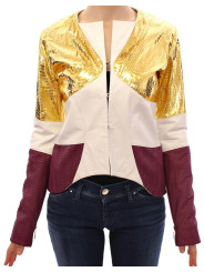 Jackets & Coats Elegant Metallic Croc Print Leather Jacket 2.500,00 € 8050246185650 | Planet-Deluxe