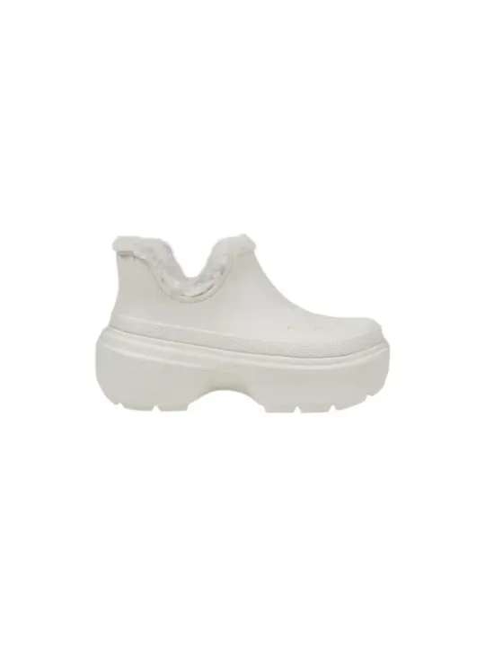 Weiße Crocs Stiefel dicker Sohle