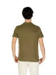 Olivgrünes Baumwoll-T-Shirt für Herren