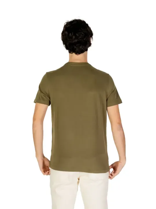 Olivgrünes Baumwoll-T-Shirt für Herren