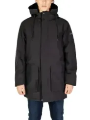 Schwarzer Replay Parka mit Kapuze
